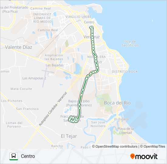 ARBOLEDAS SAN RAMÓN bus Line Map