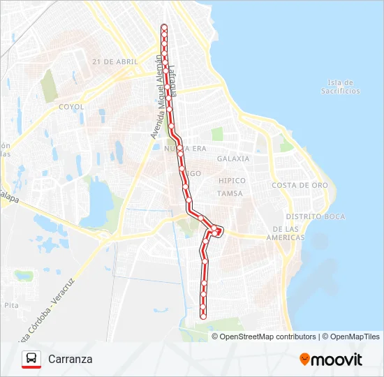 CARRANZA -  ABASOLO Bus Line Map