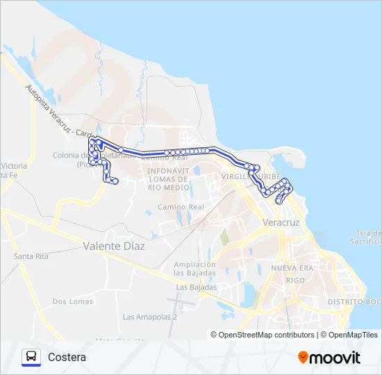 COSTERA - GEO 1 Y 2 Bus Line Map