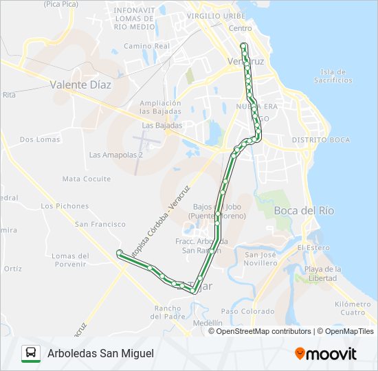 ARBOLEDAS SAN MIGUEL Bus Line Map