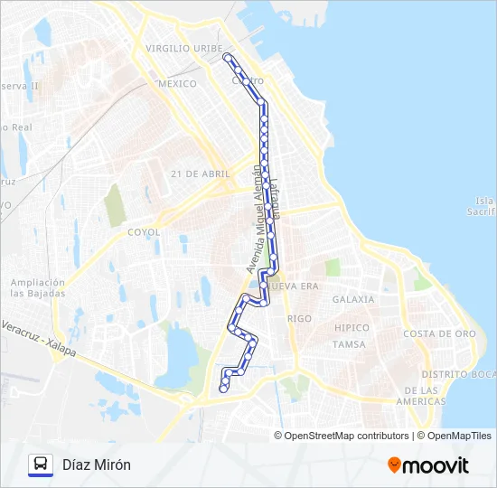 DÍAZ MIRÓN - FLORESTA Bus Line Map