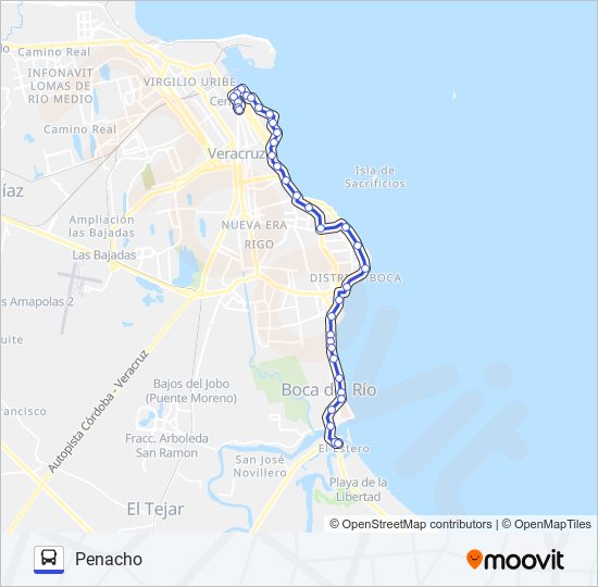 BOCA DEL RÍO - PENACHO bus Line Map