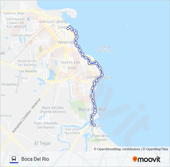 BOCA DEL RÍO - PENACHO Bus Line Map