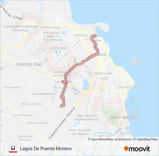 LAGOS DE PUENTE MORENO Bus Line Map