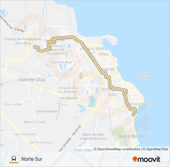 Mapa de NORTE SUR - LOMAS 2 Y 3 de autobús