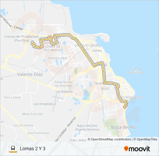 NORTE SUR - LOMAS 2 Y 3 Bus Line Map