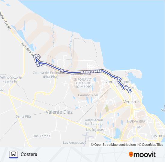 COSTERA - COLINAS DE SANTA FE Bus Line Map