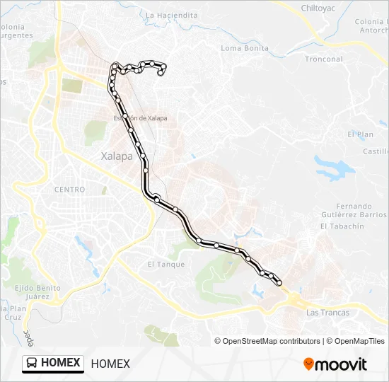 HOMEX Bus Line Map