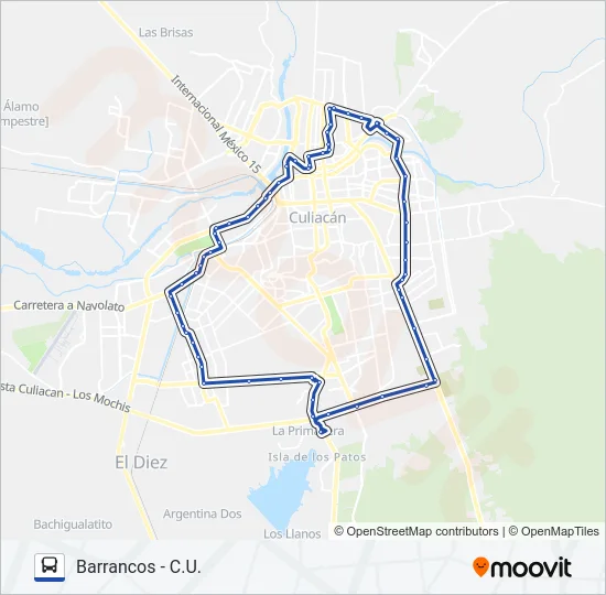 RUTA BARRANCOS - C.U. Bus Line Map