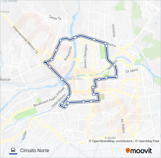 RUTA CIRCUITO NORTE Bus Line Map