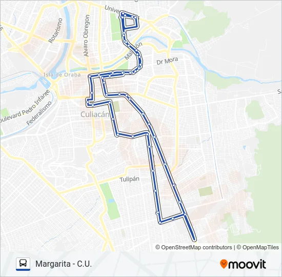 RUTA MARGARITA - C.U. Bus Line Map