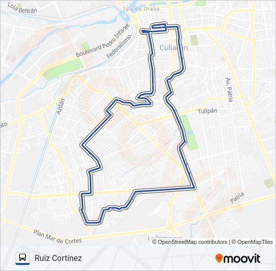 Mapa de RUTA RUIZ CORTINEZ de autobús