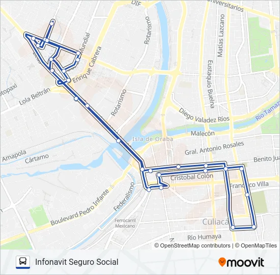 RUTA INFONAVIT SEGURO SOCIAL Bus Line Map