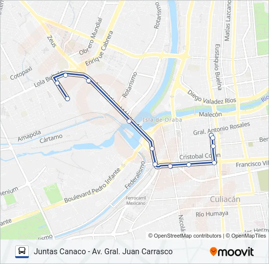 RUTA JUNTAS CANACO Bus Line Map