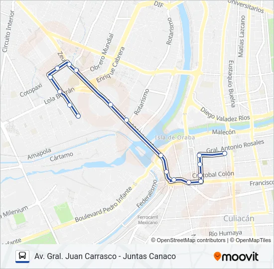 RUTA JUNTAS CANACO Bus Line Map