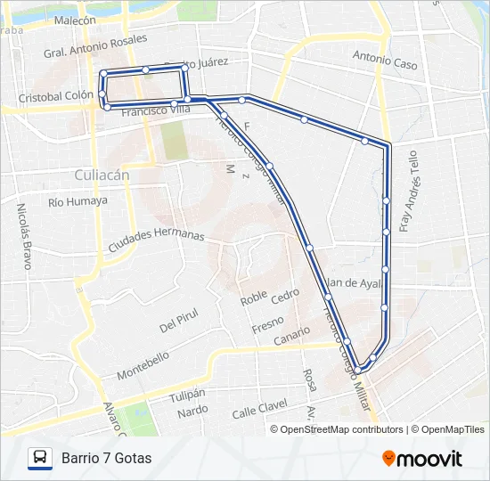 RUTA BARRIO 7 GOTAS Bus Line Map