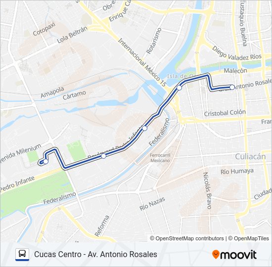 Mapa de RUTA CUCAS CENTRO de autobús