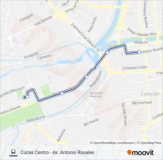RUTA CUCAS CENTRO Bus Line Map
