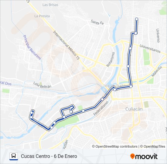 Mapa de RUTA CUCAS CENTRO de autobús