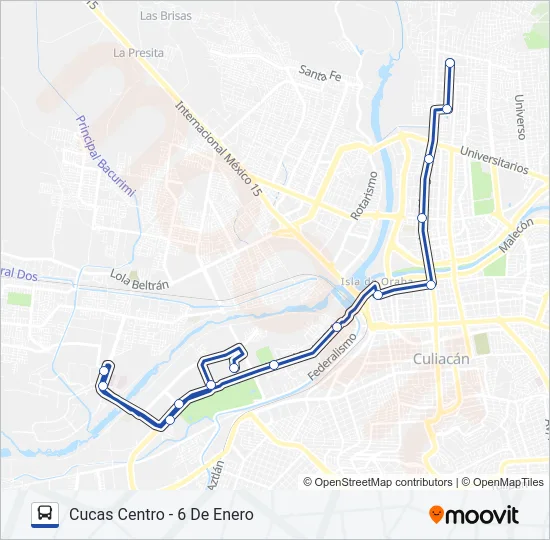 RUTA CUCAS CENTRO Bus Line Map