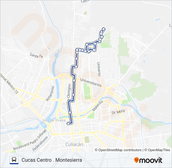 Mapa de RUTA CUCAS CENTRO de autobús