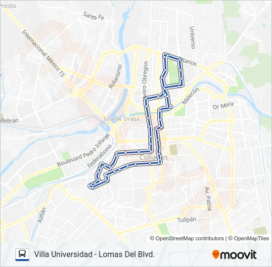 RUTA VILLA UNIVERSIDAD Bus Line Map