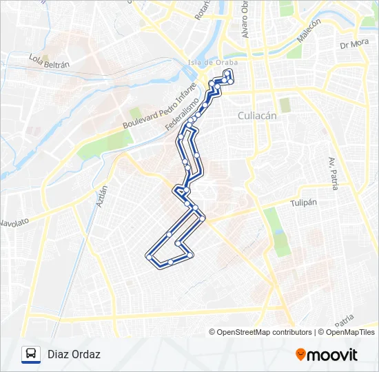 RUTA DIAZ ORDAZ Bus Line Map
