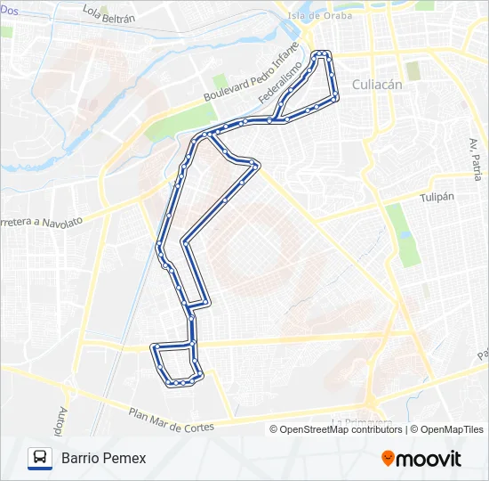 RUTA BARRIO PEMEX Bus Line Map