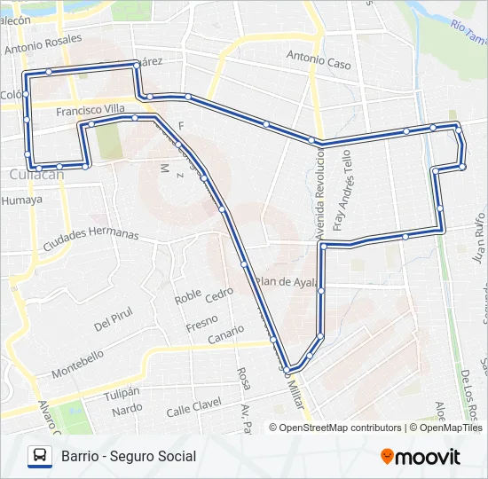 RUTA BARRIO - SEGURO SOCIAL Bus Line Map