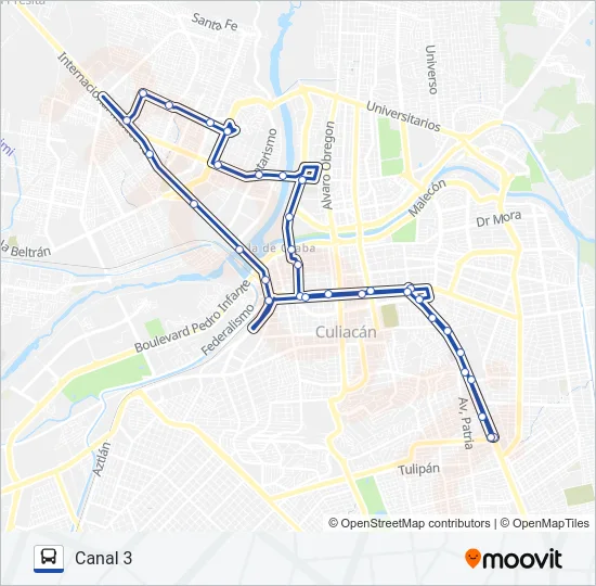 RUTA CANAL 3 Bus Line Map