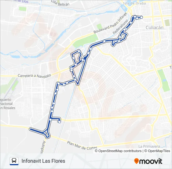 RUTA INFONAVIT LAS FLORES Bus Line Map