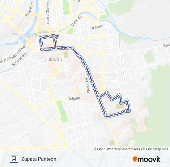 RUTA ZAPATA PANTEÓN Bus Line Map