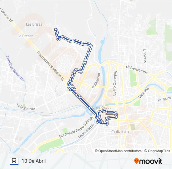 RUTA 10 DE ABRIL Bus Line Map