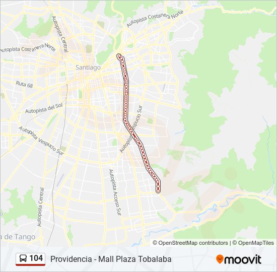 104 Route: Schedules, Stops & Maps - Mall P. Tobalaba (Updated)