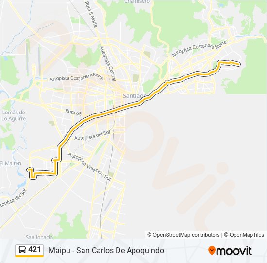 Ruta 421: horarios, paradas y mapas - Maipú (Actualizado)