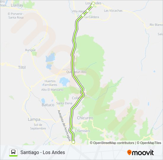 Mapa de SANTIAGO - LOS ANDES de Micro