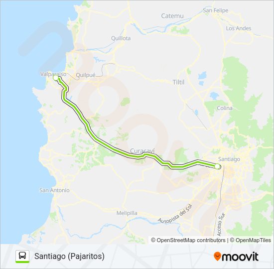 Mapa de SANTIAGO - VALPARAISO de Micro