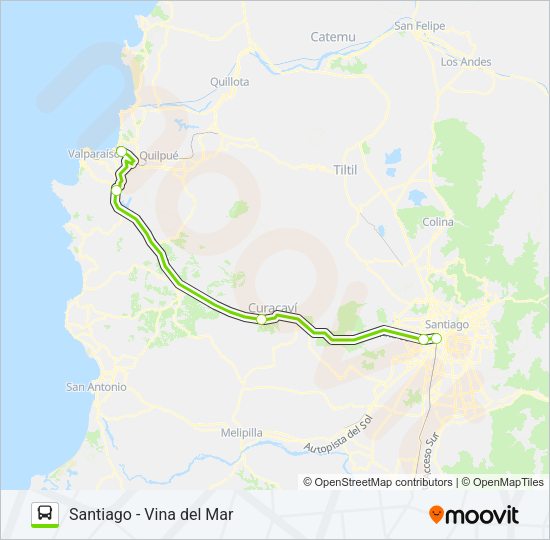 Mapa de SANTIAGO - VIÑA DEL MAR de Micro