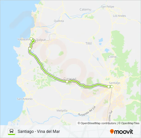 SANTIAGO - VIÑA DEL MAR Micro Line Map