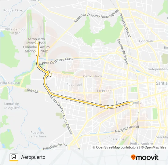 AEROPUERTO  - TERMINAL SUR Micro Line Map