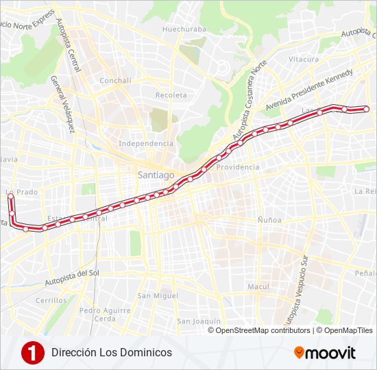 Mapa de L1 de metro