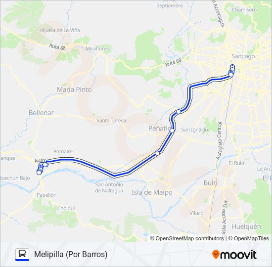 Mapa de AUTOBUSES MELIPILLA de Micro