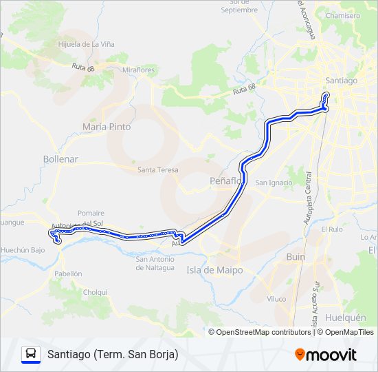 Mapa de AUTOBUSES MELIPILLA de Micro