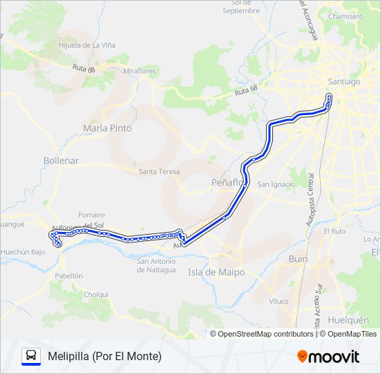 Mapa de AUTOBUSES MELIPILLA de Micro