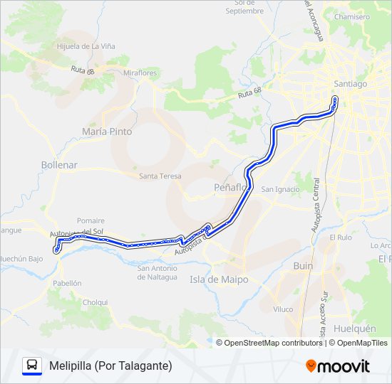 Mapa de AUTOBUSES MELIPILLA de Micro