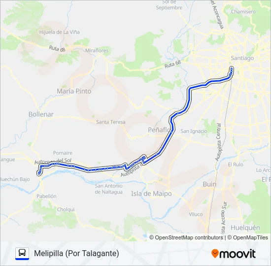 AUTOBUSES MELIPILLA Micro Line Map