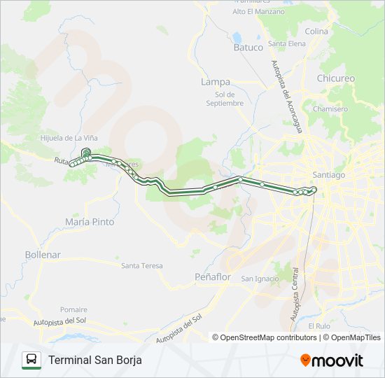 Mapa de RUTA VÍA CURACAVÍ de Micro