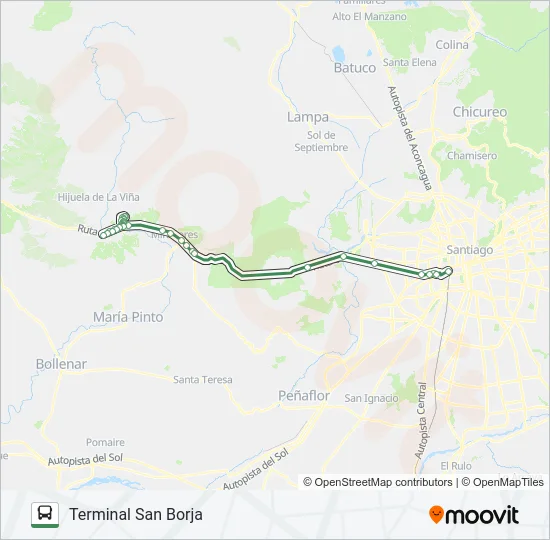 RUTA VÍA CURACAVÍ Micro Line Map