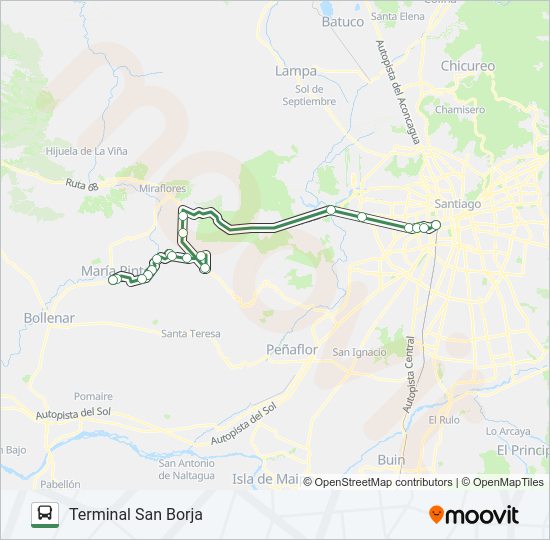 Mapa de RUTA VÍA CURACAVÍ de Micro