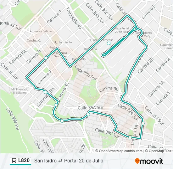 L820 Bus Line Map